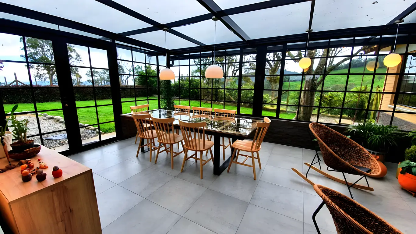 ventanas y pergolas casa campestre